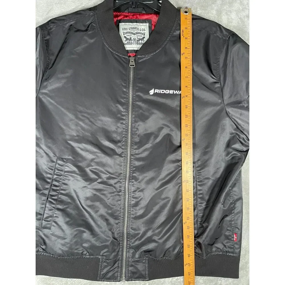 Levis Jacket Mens‎ Large Black Bomber Windbreaker Rain Coat Biker Motorcycle Top